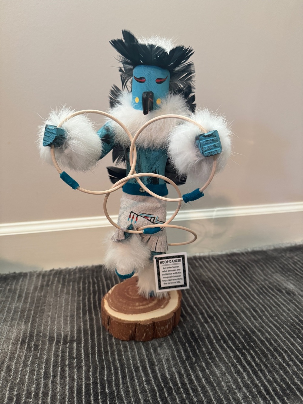 Handcrafted Native American Navajo Hoop Kachina Dancer 16 inches Figurine